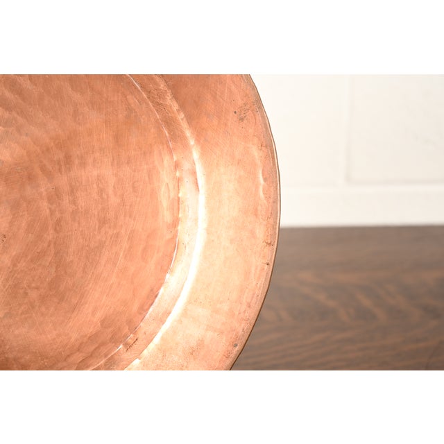 Metal Roycroft Style Arts & Crafts Hammered Copper Charger Plate or Tray For Sale - Image 7 of 11