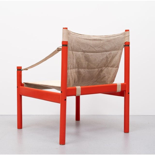 Textile Safari Chair from Erik Wørts Mobelfabrik, Denmark, 1962 For Sale - Image 7 of 14