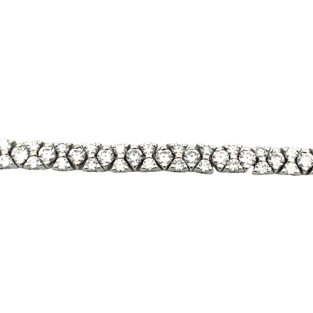 2000 - 2009 18k White Gold Tennis Bracelet With 5.3ct Mixed-Cut Diamonds 3 Dimensional For Sale - Image 5 of 9