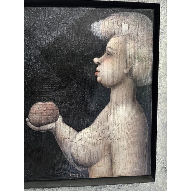 2000 - 2009 Jeanne Lorioz, Adam and Eve Original Diptych, Oil on Canvas, 2000s, Framed For Sale - Image 5 of 8