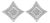 .925 Sterling Silver Diamond Accented 4-Stone Four Pointed Star Shaped Halo-Style Stud Earrings (H-I Color, I2-I3 Clarity) For Sale