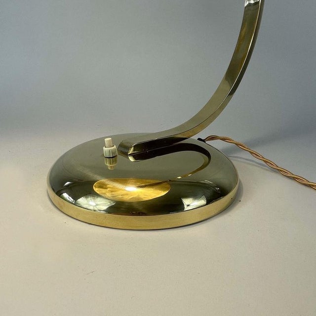 Art Deco Bauhaus Brass Gleibo Table Lamp attributed to Hillebrand, Germany, 1930s For Sale - Image 12 of 17