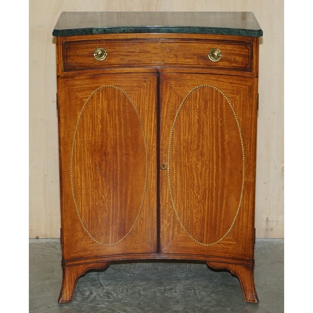 Sheraton Revival Marble Topped Concave Side Tables, 1860s, Set of 2 For Sale - Image 3 of 18