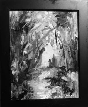 Framed "Into the Forest" Snow Contemporary Landscape by Listed Artist Martha Holden