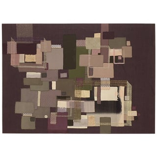 Modernist Fiber Art Collage Panel by Jane Apple Chapman, Circa 1970s For Sale