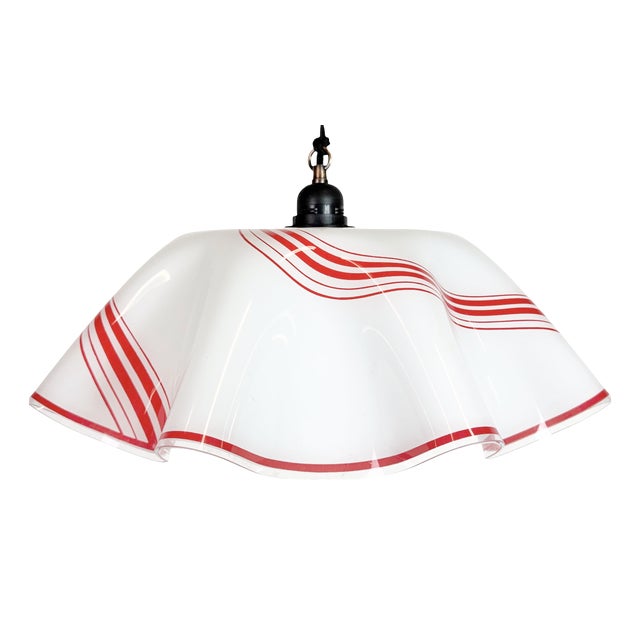 Vintage Glass Ceiling Light, 1970s For Sale