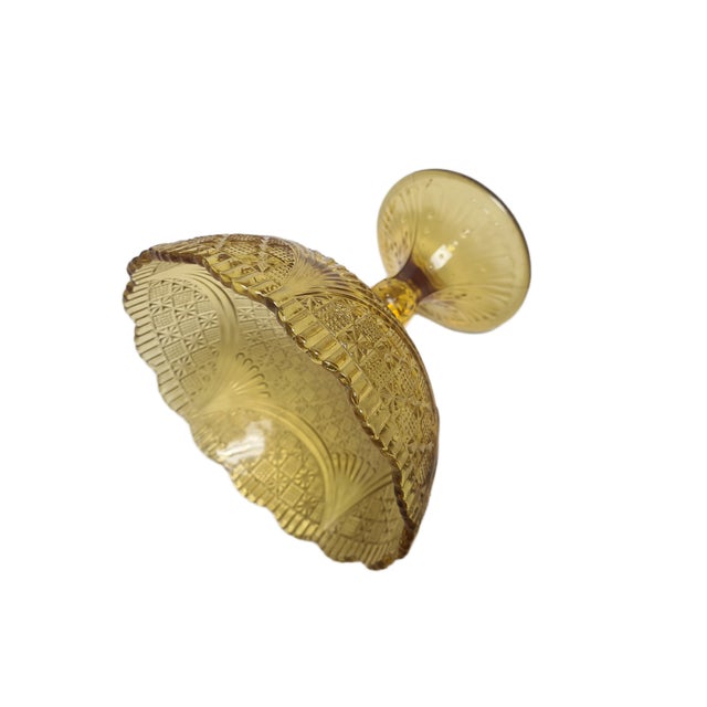 Brown Fruit Bowl on Stand from Ząbkowice Glassworks, 1970s For Sale - Image 8 of 16
