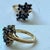 Vintage 14k Yellow Gold Victorian Revival Sapphire & Diamond Waterfall Cluster Ring, Size 7.25 For Sale - Image 9 of 9