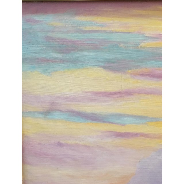 Fabulous Vintage Mid Century 1977 oil painting on heavy panel. Signed Barbara Waltner. French title “Grace a Dieu”....