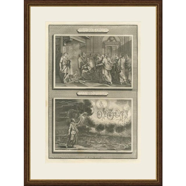This original copperplate engraving from Pieter Mortier's illustrated Bible, Amsterdam circa 1700, shows two biblical...