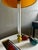 Yellow Vintage Italian Table Lamp W/Original Shade & Slot for Books / Media: Brady Bunch Mod Style For Sale - Image 8 of 16