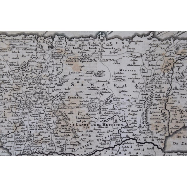 Black The Holy Land at the Time of Jesus: A 17th Century Dutch Map by Visscher For Sale - Image 8 of 10