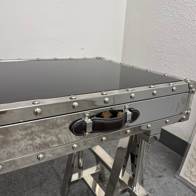 Silver Z Gallerie Flight Desk For Sale - Image 8 of 12