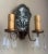 1910s Etched Mirror and Crystal Brass Sconces With Paint - a Pair For Sale - Image 4 of 10