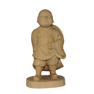 Artist Crafter Solid Light Wood Travel Monk Statue