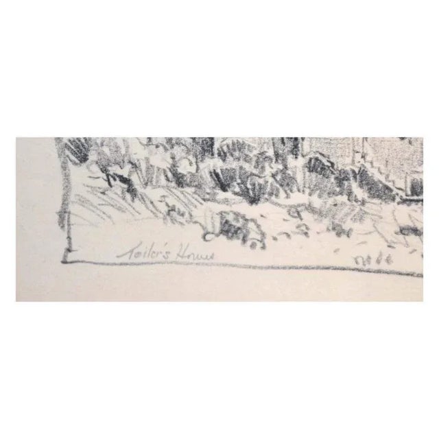 American 1940s "Toiler's House" Abstract Mixed-Media Drawing, Framed For Sale - Image 3 of 5