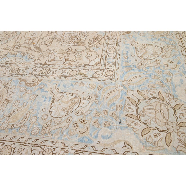 Persian Allover Designed Antique Wool Rug Persian Tabriz From 1910s in Beige For Sale - Image 3 of 9