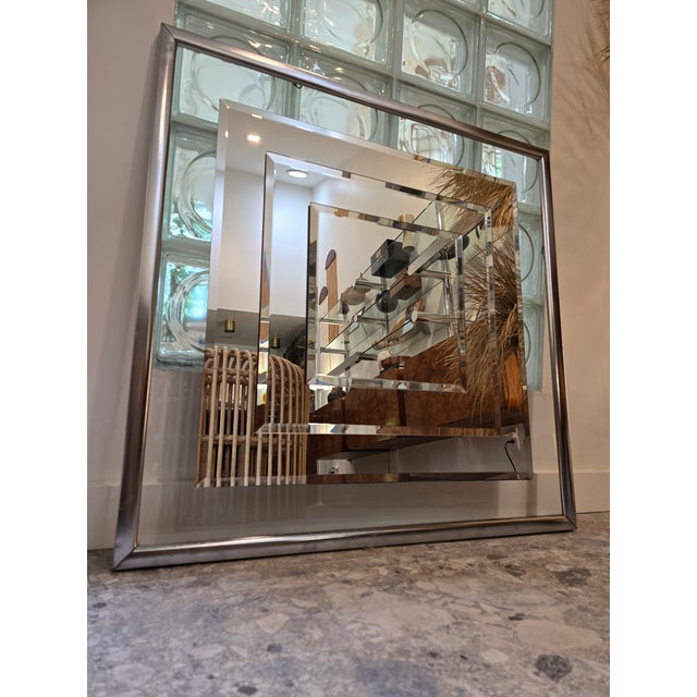 Late 20th Century Vintage Op Art Postmodern Stacked Wall Mirror For Sale - Image 5 of 9