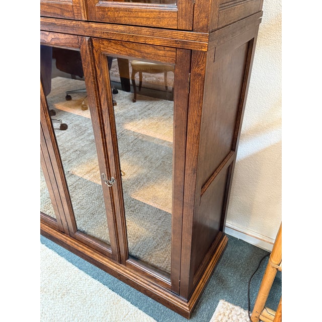 Crate & Barrel Glass Display Shelving Cabinet For Sale - Image 9 of 13