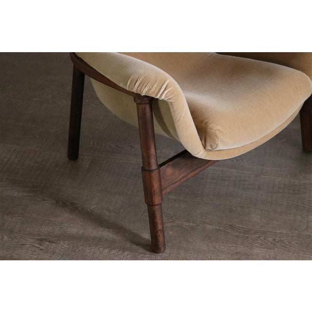 Sculptural Lounge Chairs in Mohair and Wood, Italy 1950s, Set of 2 For Sale - Image 12 of 13