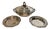 Lidded Bouillon Bowl and Small Silver-Plated Metal Dishes, 20th Century, Set of 3 For Sale