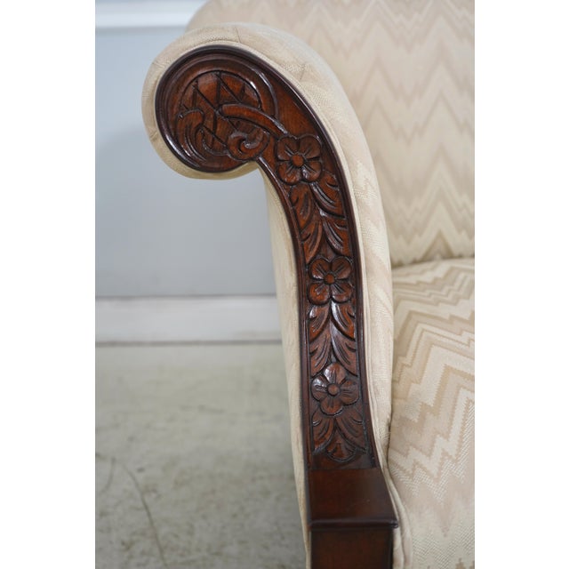 Brown Georgian Nicely Carved Mahogany Upholstered Loveseat For Sale - Image 8 of 18