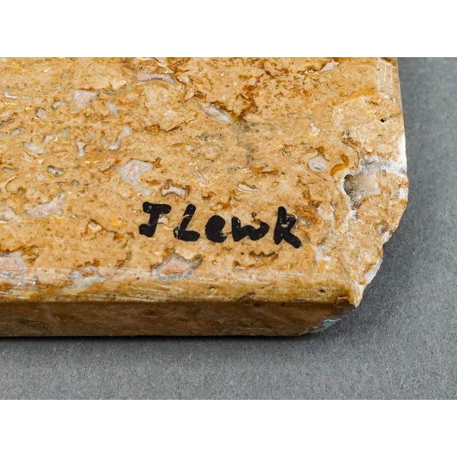 Copper Jim Lewk Signed Brutalist Cpa Copper Art Sculpture with Marble Base For Sale - Image 8 of 12