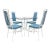 White Chinese Chippendale Bamboo Patio Set by Kessler For Sale