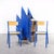 Bright Blue Mullca Stacking Dining Chair in Beech, 1970s For Sale - Image 9 of 9