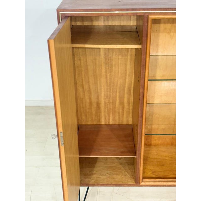 Mid-Century Wood and Glass Highboard, 1960s For Sale - Image 5 of 14