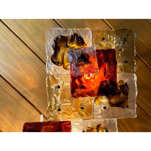 Venini Patchwork Wall Lights in Hand Blown Glass attributed to Toni Zuccheri for Venini, 1970s, Set of 20 For Sale - Image 4 of 11