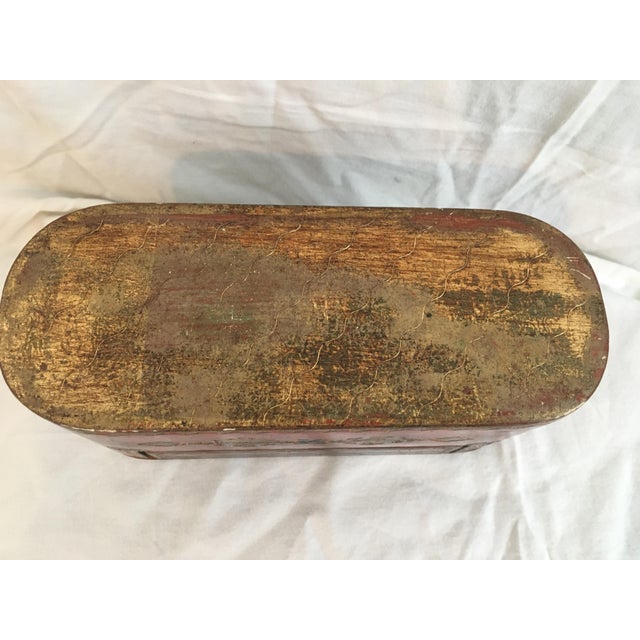 Wood Antique Wooden Red and Gold Game Box For Sale - Image 7 of 8