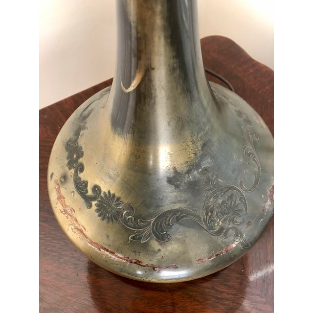 Pairpoint Glassworks / Pairpoint Mfg Co. 2-Light Bronze Lamp With Embossed Glass Dome Shade, 1910, C3020 For Sale - Image 11 of 13