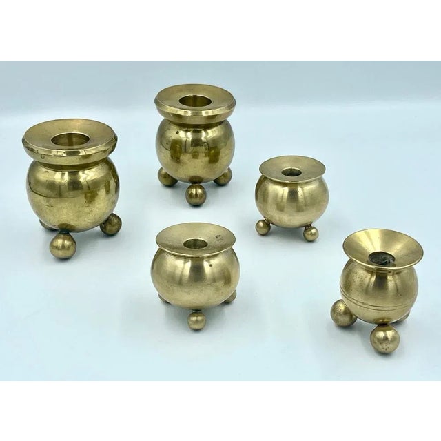 Mid-Century Modern Candlesticks from Gusum Bruk, Sweden, 1982, Set of 5 For Sale - Image 3 of 7