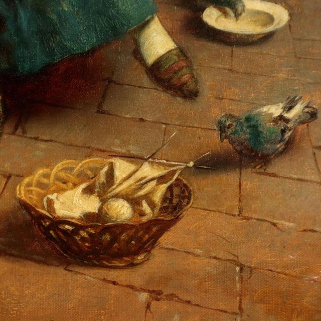 Textile Jules Zermati, Untitled, Oil on Canvas, Framed For Sale - Image 7 of 15