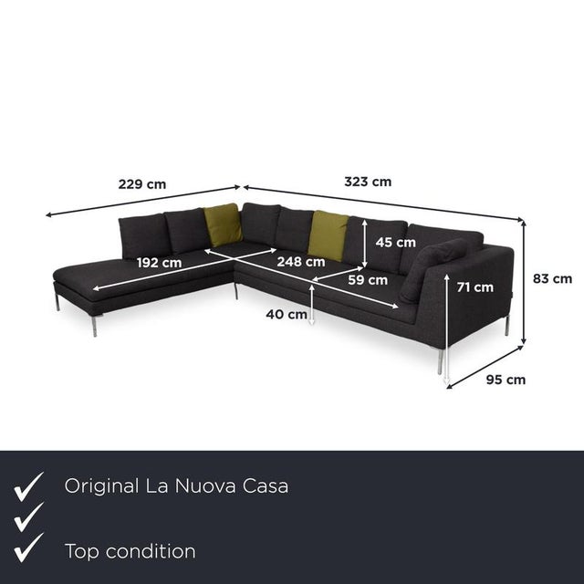 with this corner sofa from La Nuova Casa, you're getting a spacious piece of seating furniture with clean, straight lines....