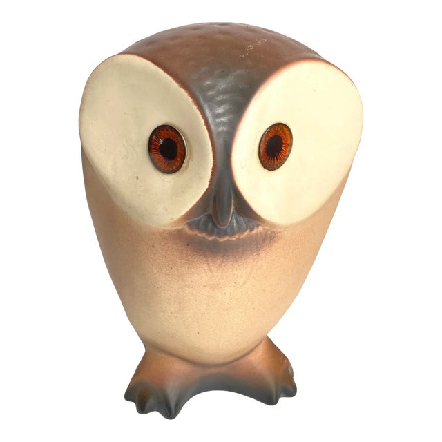 Mid Century Modern 1960s Ceramic Owl Statue Hagen Renaker For Sale