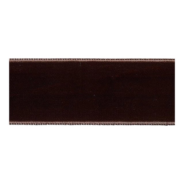 Schumacher Velvet Tape Wide in Truffle For Sale