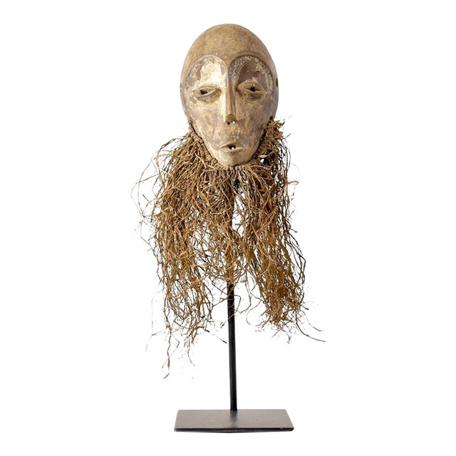 Early 20th Century Lega Bearded Bwami Society Mask For Sale