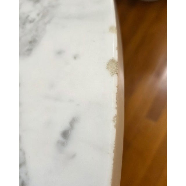 Vintage 54" Round Carrara Marble & Iron Center Table For Sale - Image 11 of 11