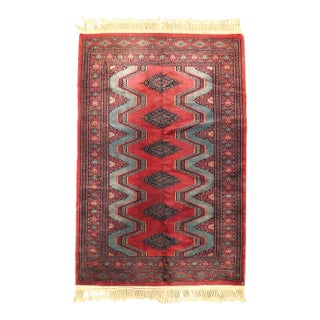 Vintage Handmade Wool Pile Rug. 3'2"x 4'10" For Sale