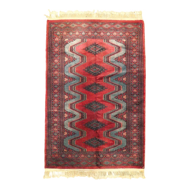 Vintage Handmade Wool Pile Rug. 3'2"x 4'10" For Sale