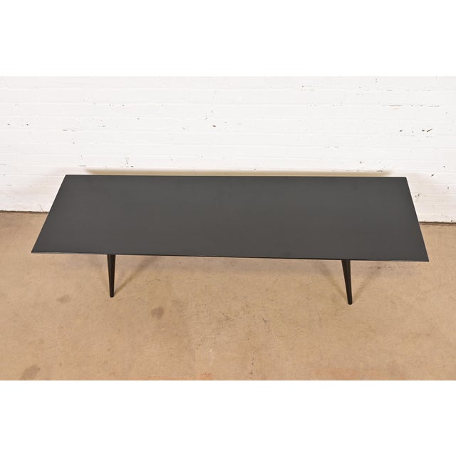 Planner Group Paul McCobb Planner Group Black Lacquered Coffee Table or Bench, Newly Refinished For Sale - Image 4 of 6