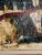 Sand Mid-Century Impasto Oil Painting, Expressionist Village Street Scene, Signed Lopez For Sale - Image 8 of 11
