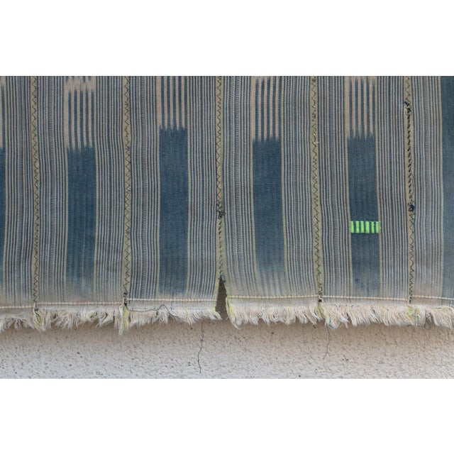 African Vintage Baoule African "Katiola Dawn" Ikat Throw For Sale - Image 3 of 6