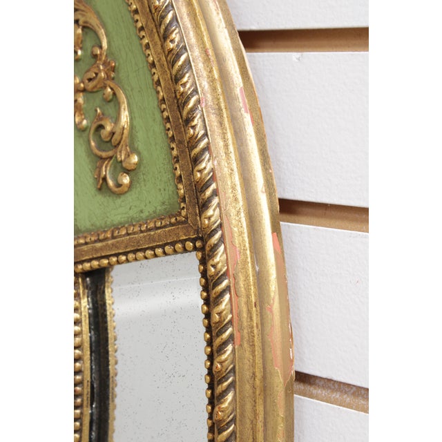 Vintage 1930s Louis XVI Style Parcel Gilt Mirror For Sale - Image 11 of 16