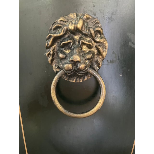 Vintage Italian Hand Painted Cachepot With Lion Ring Handles For Sale - Image 10 of 13