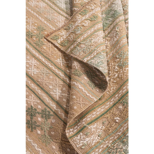 Vintage Circa 1940 Tan Turkish Kilim Flatweave Rug 7ft 2in X 9ft For Sale - Image 11 of 14