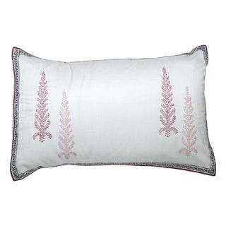 Juniper Ivory/Wine Silk-Cotton Pillow Case For Sale