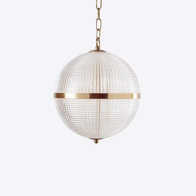 Large Clear Parisian Globe Pendant from Pure White Lines For Sale - Image 6 of 6